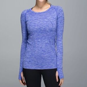 Lululemon Swifty Tech Long Sleeve Purple/White Shirt